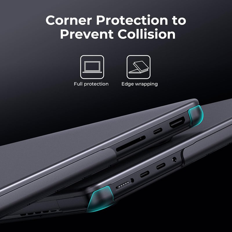 BlueSwan Matte Case for MacBook Pro 14 M5 2026 2025-2021 M4 M3 M2 M1 Pro/Max, Compatible A3434 A3401 A3112 A2992 A2918 A2779 A2442, Hard Shell Protective Cover, Space Black Clear - Image 2